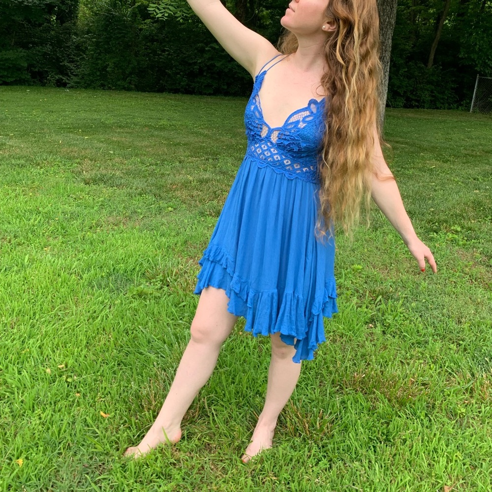 Free People Blue Bohemian style dress